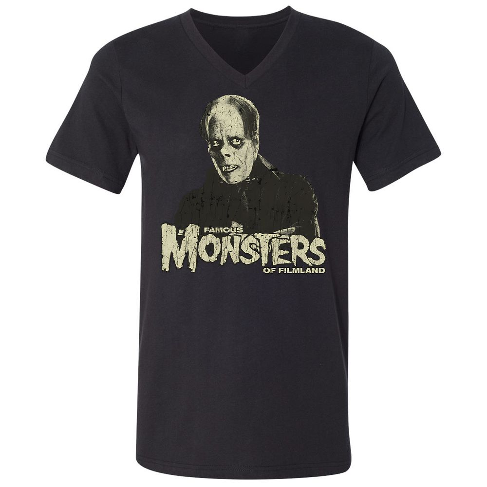 Unisex V-Neck T-Shirt - 69HZ2S8F - Black - 1