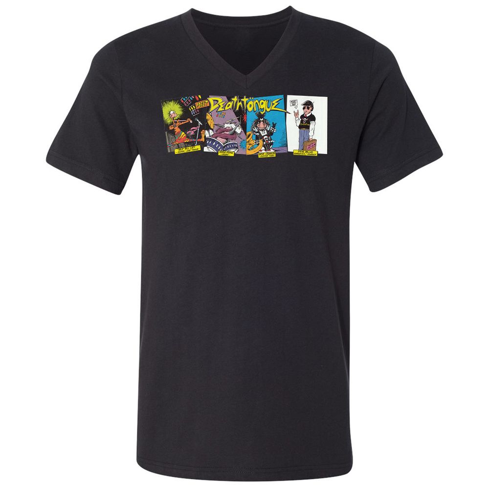 Unisex V-Neck T-Shirt - UXJPEJBW - Black - 1