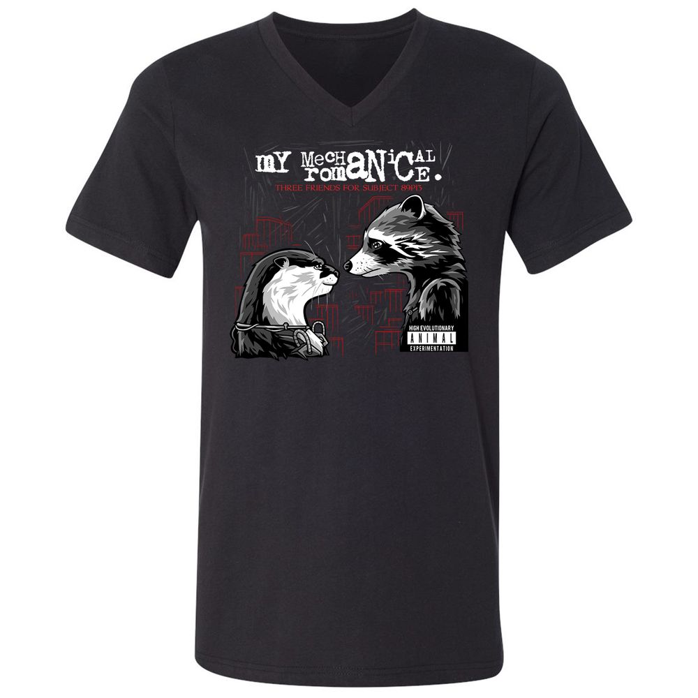 Unisex V-Neck T-Shirt - X85DGBJR - Black - 1