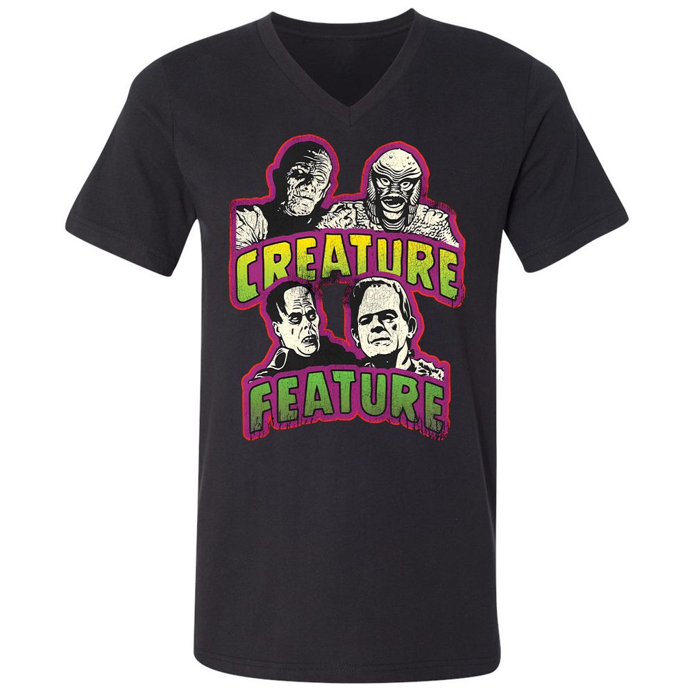 Unisex V-Neck T-Shirt - E3QD1JTW - Black - 1