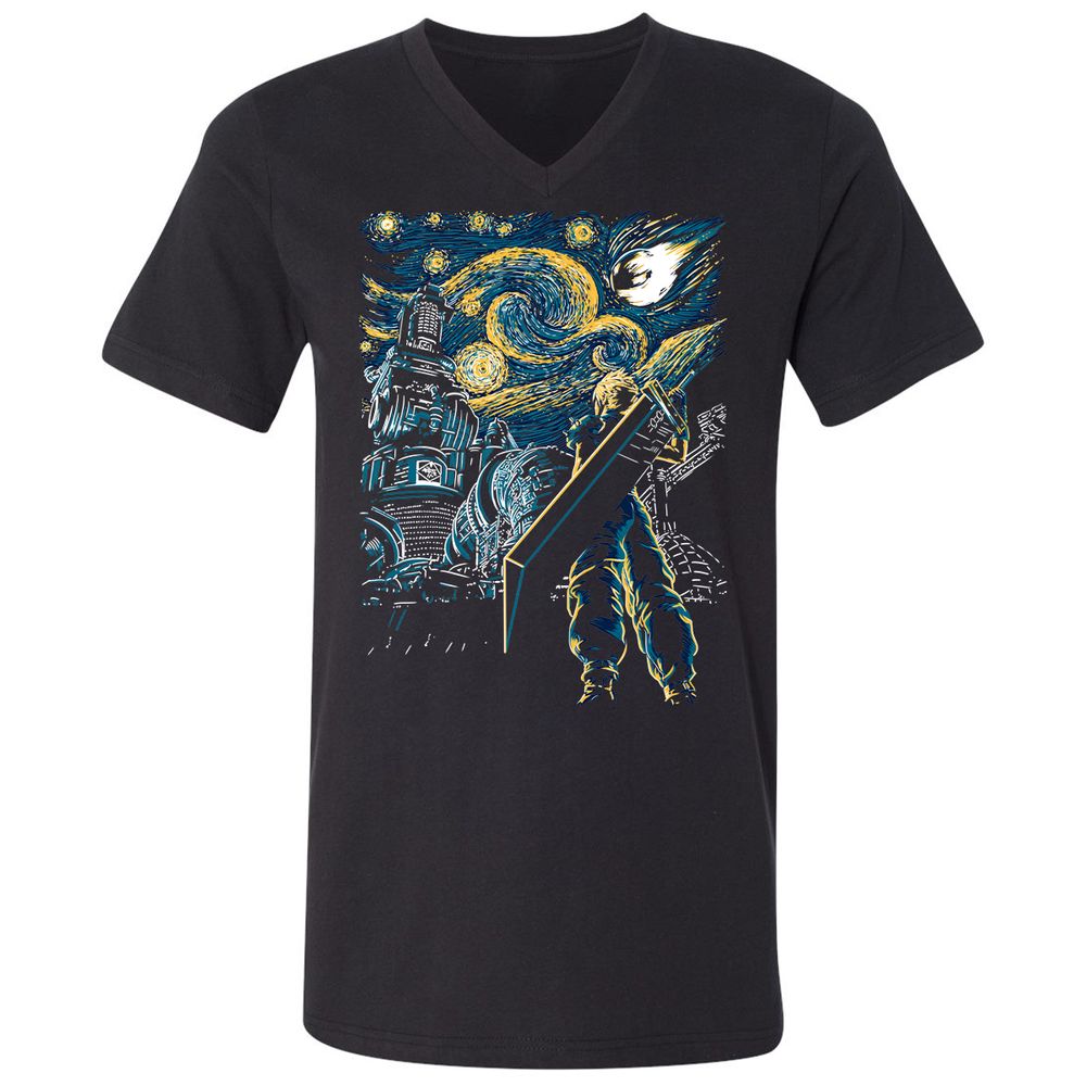 Unisex V-Neck T-Shirt - KHKSH84N - Black - 1