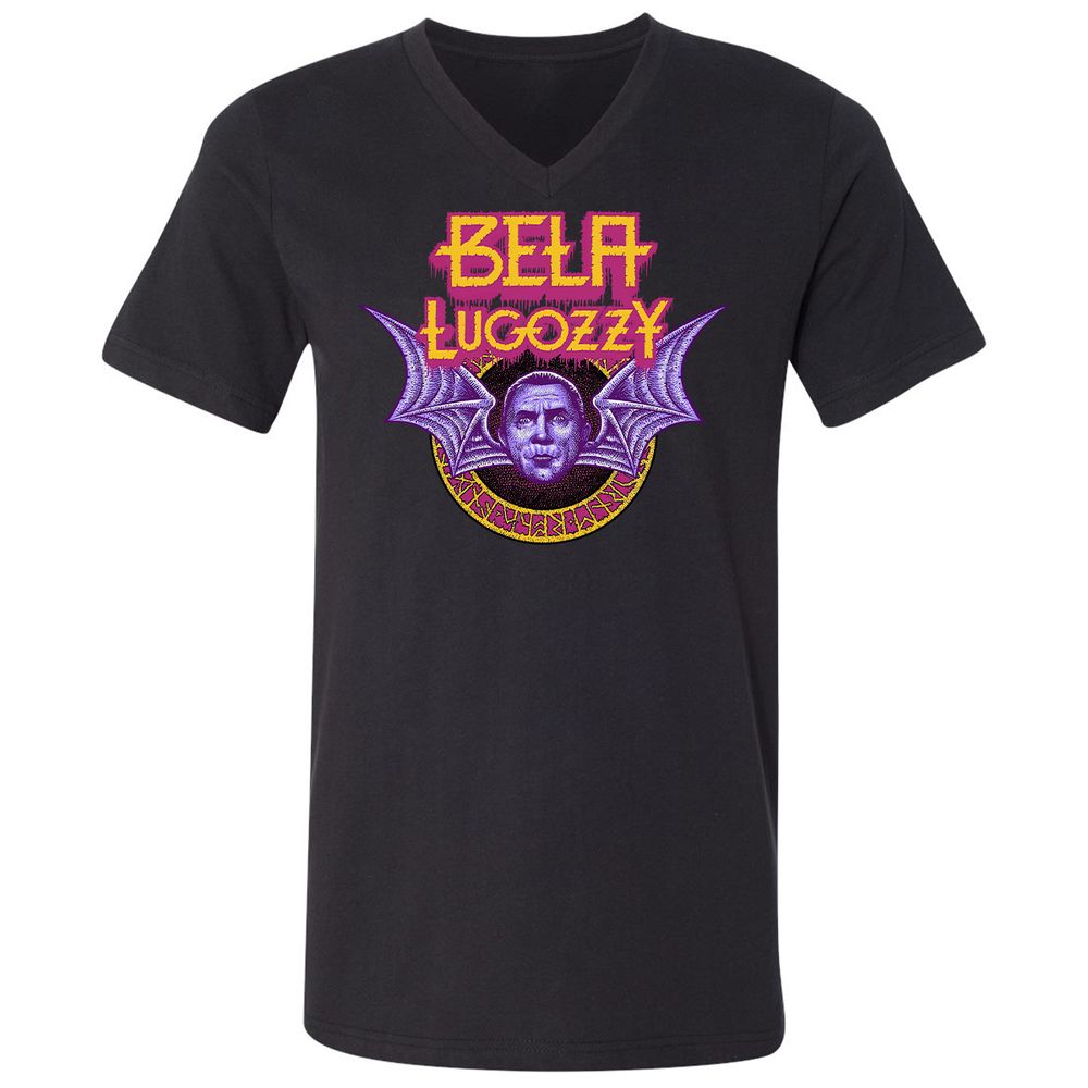 Unisex V-Neck T-Shirt - R8VCZBHF - Black - 1