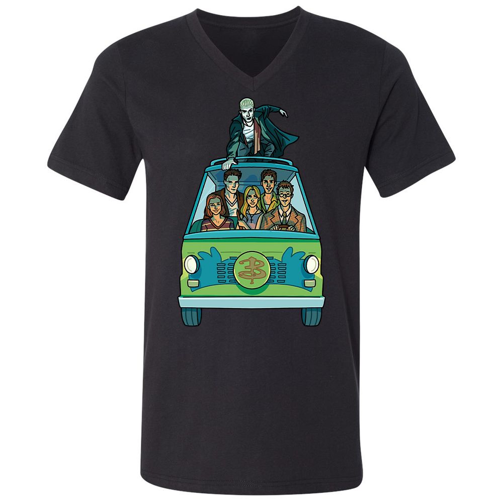 Unisex V-Neck T-Shirt - GWBPYJCQ - Black - 1