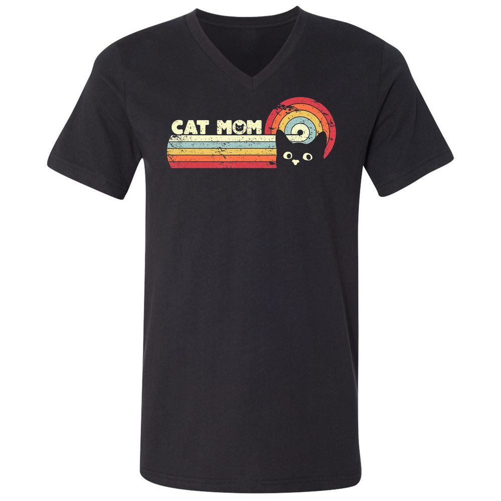 Unisex V-Neck T-Shirt - C5T6W88W - Black - 1