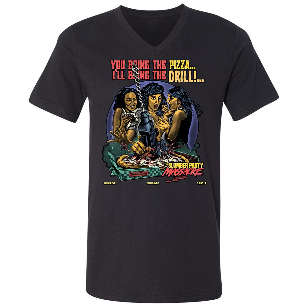 Unisex V-Neck T-Shirt - ZZU44RUV - Black - 1