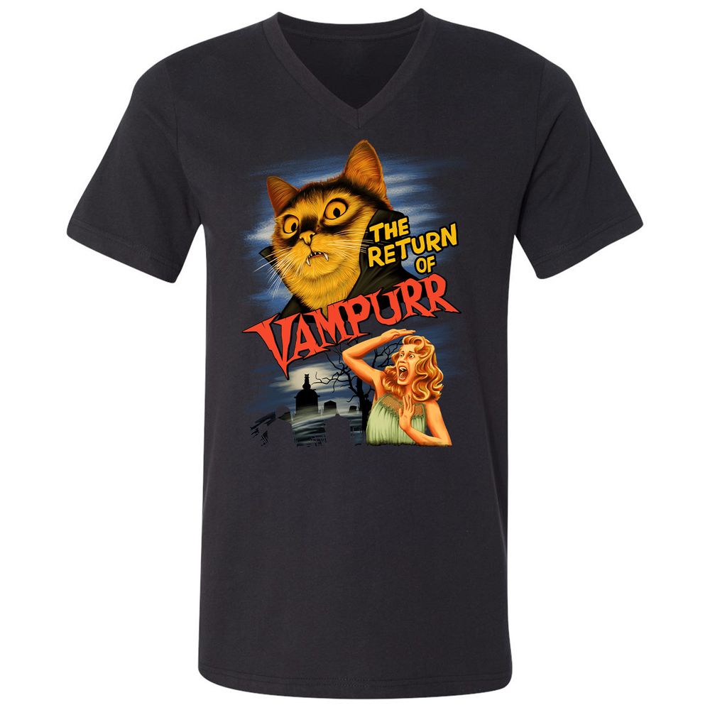 Unisex V-Neck T-Shirt - 2VN74J2Q - Black - 1