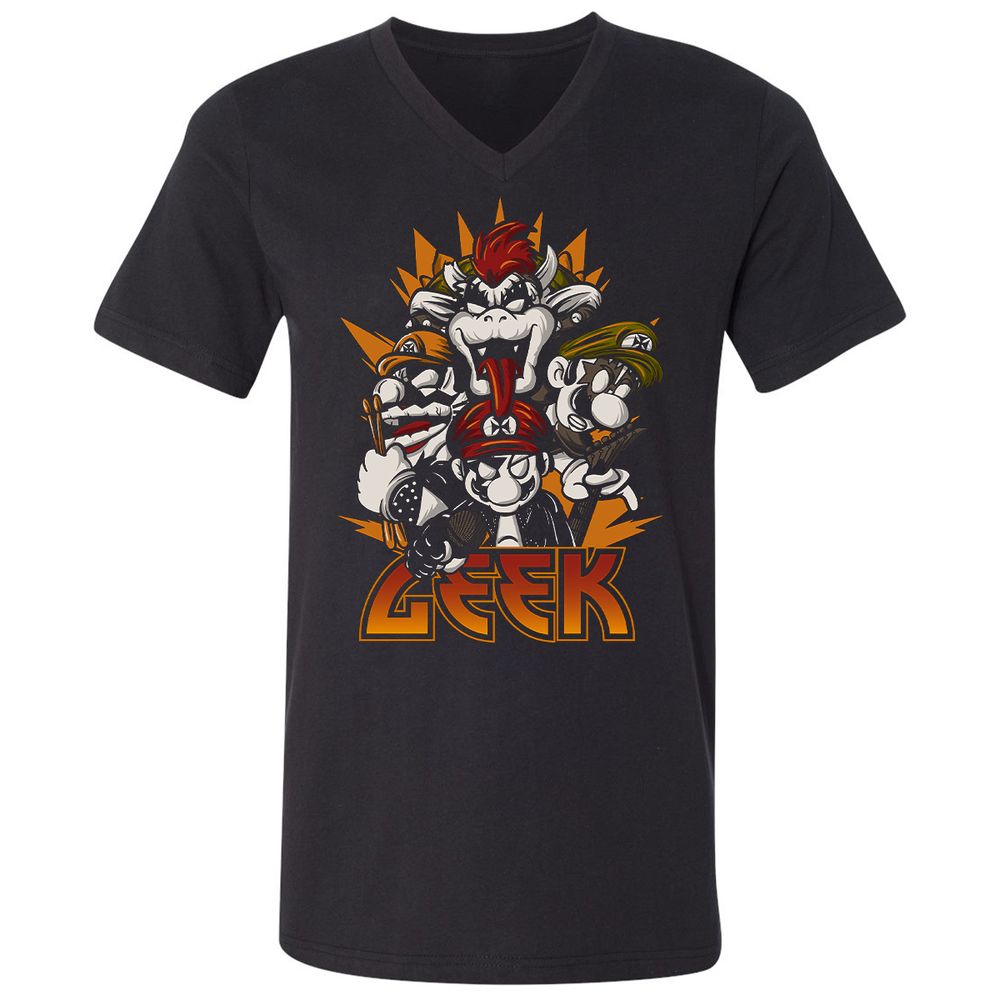Unisex V-Neck T-Shirt - L9SLEL7E - Black - 1