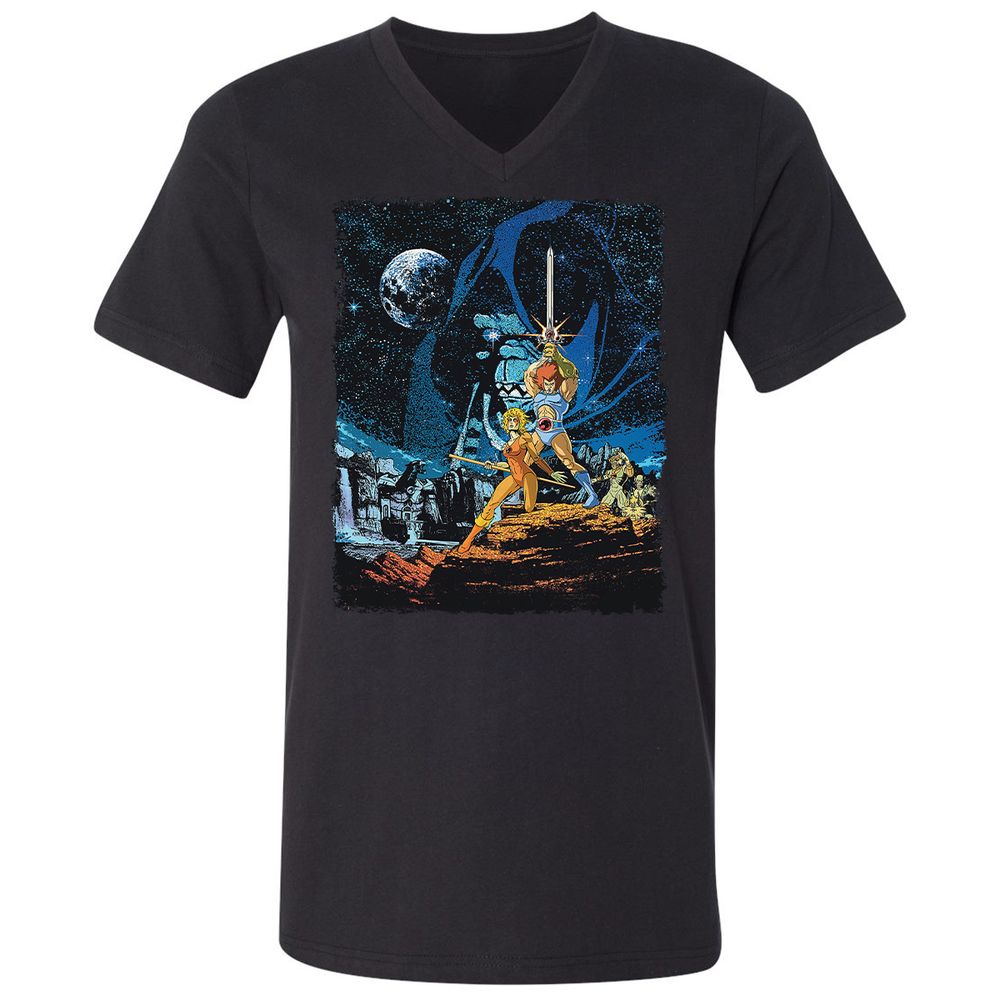 Unisex V-Neck T-Shirt - 3J39DZBL - Black - 1