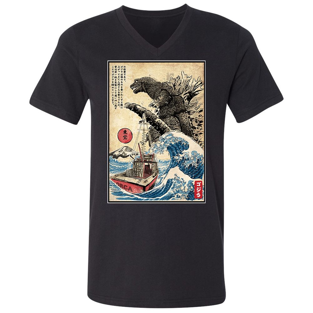 Unisex V-Neck T-Shirt - CB84T88J - Black - 1