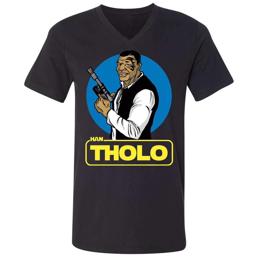 Unisex V-Neck T-Shirt - 674SR69E - Black - 1