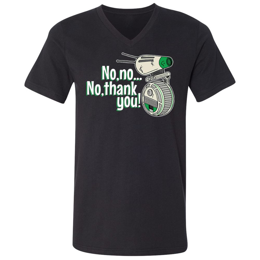 Unisex V-Neck T-Shirt - B8HRMB7P - Black - 1