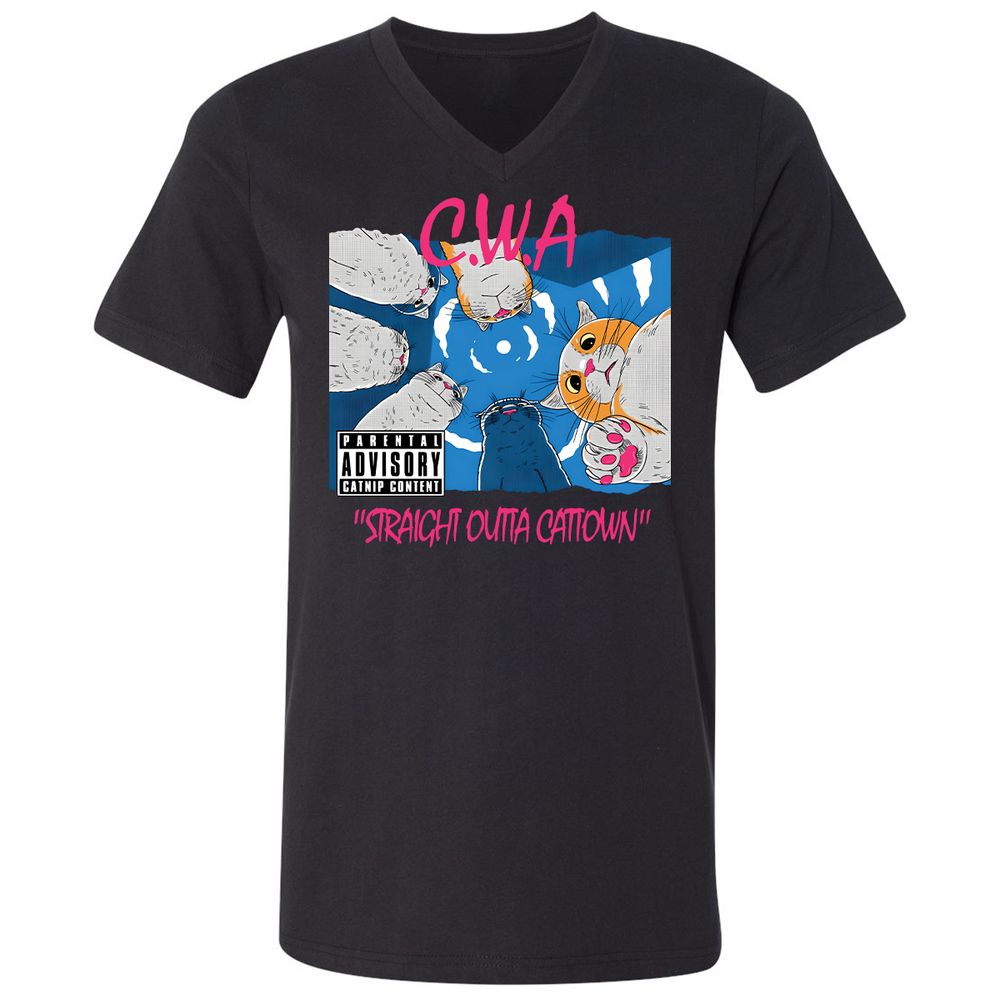 Unisex V-Neck T-Shirt - BUZ3KRRZ - Black - 1