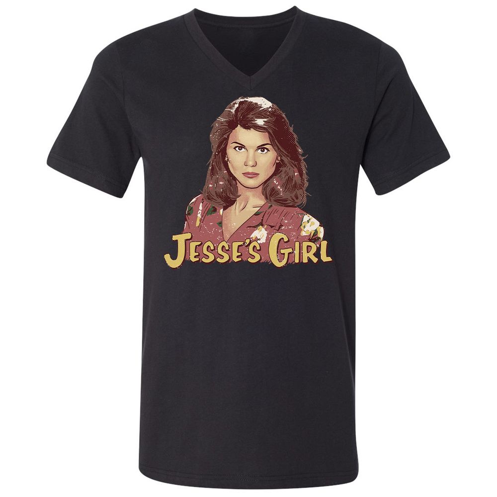 Unisex V-Neck T-Shirt - 6N1RHJH5 - Black - 1