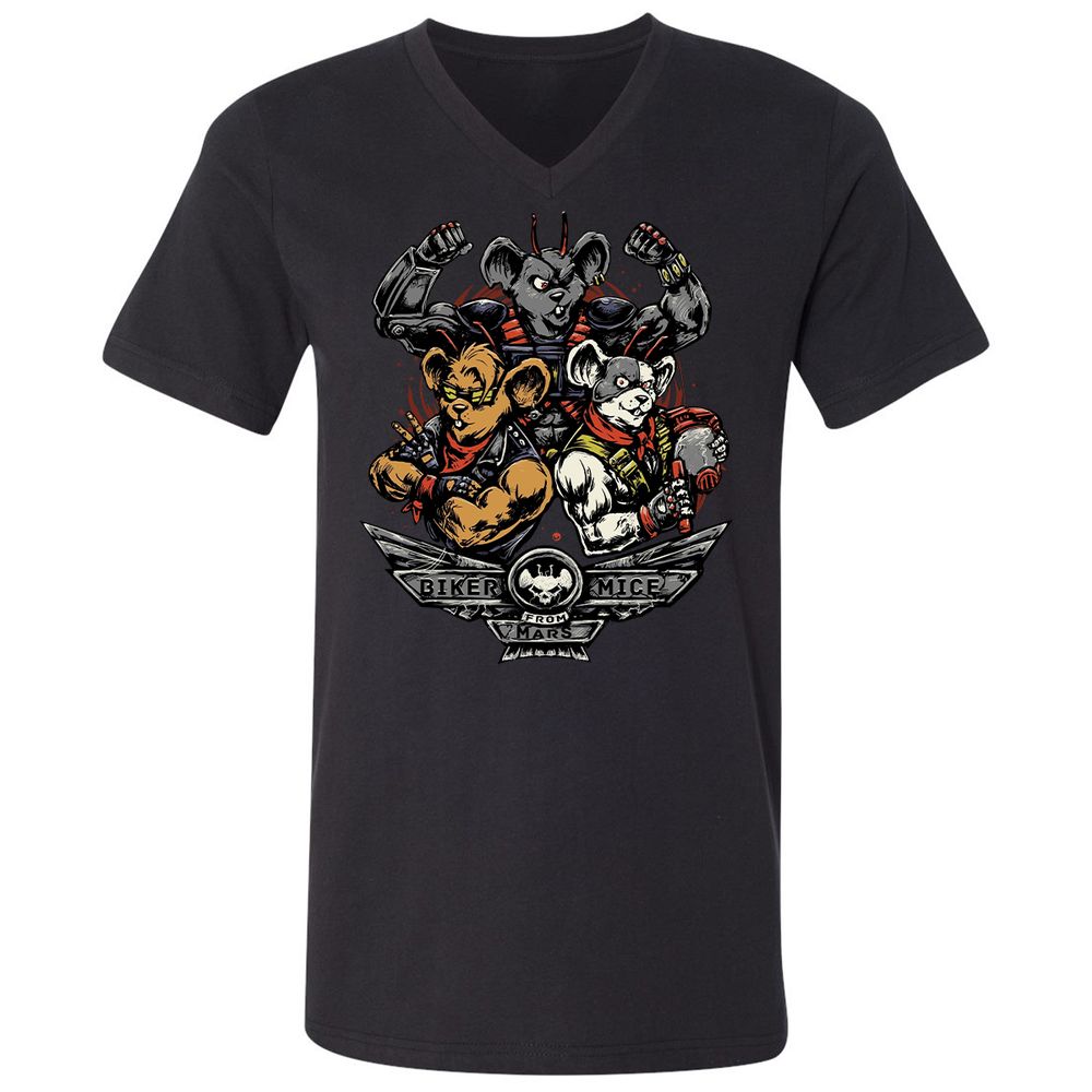 Unisex V-Neck T-Shirt - Z51R8RRB - Black - 1