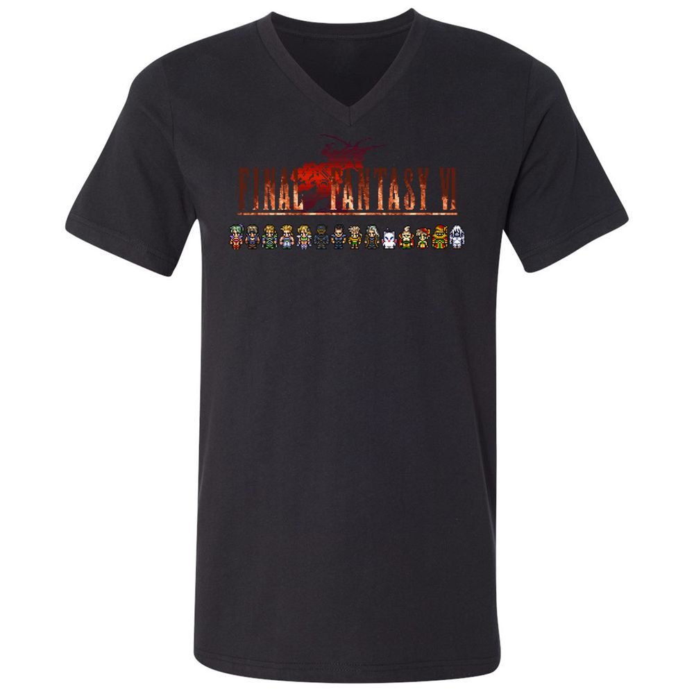 Unisex V-Neck T-Shirt - TE4GHWS2 - Black - 1