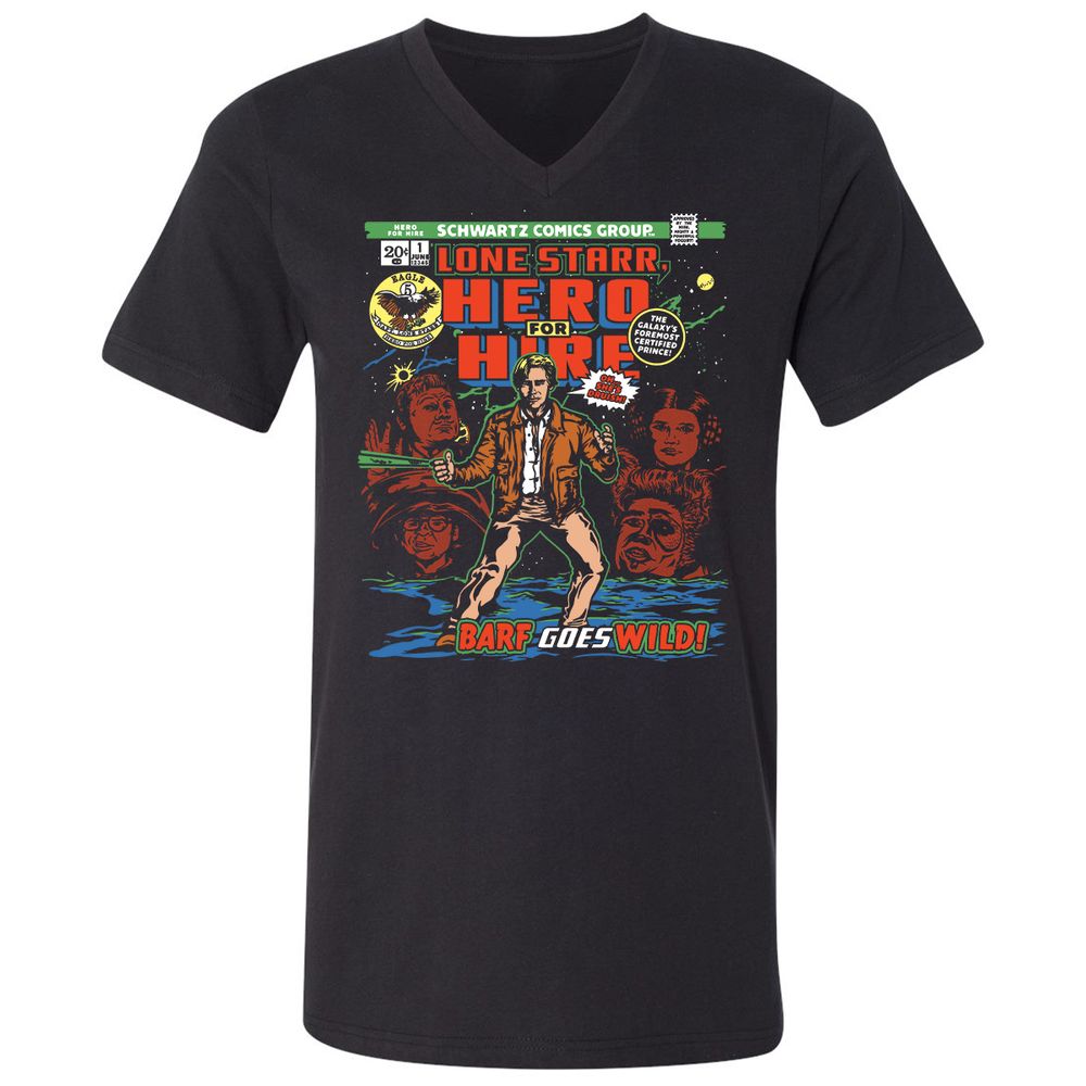 Unisex V-Neck T-Shirt - G9DLJXX4 - Black - 1