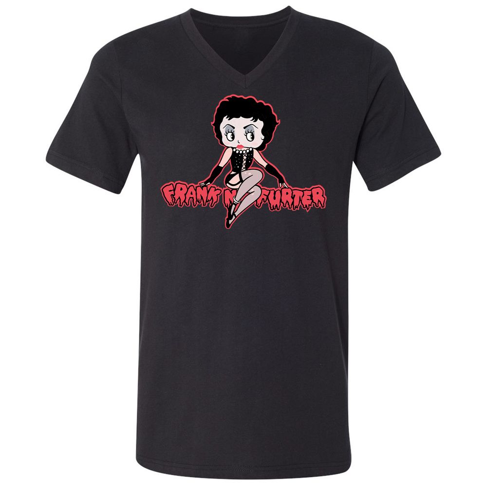 Unisex V-Neck T-Shirt - STD6JFVY - Black - 1