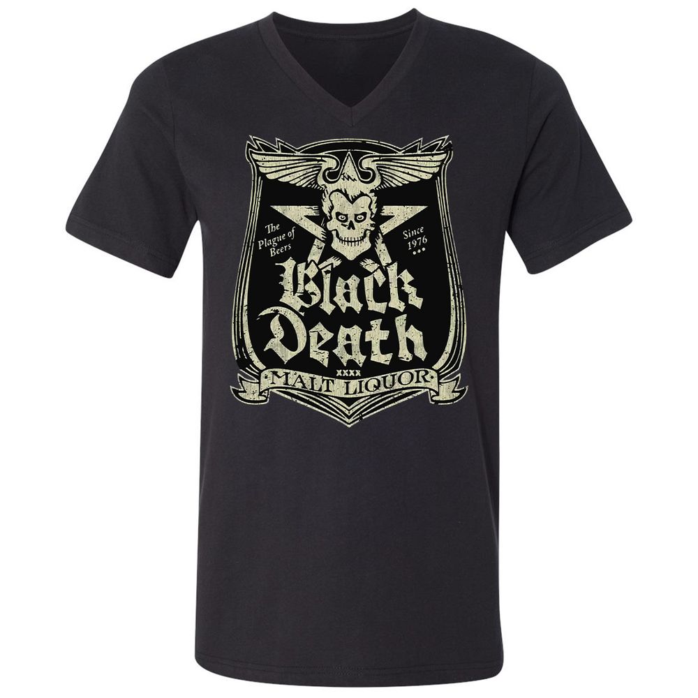 Unisex V-Neck T-Shirt - AU4JNCBE - Black - 1