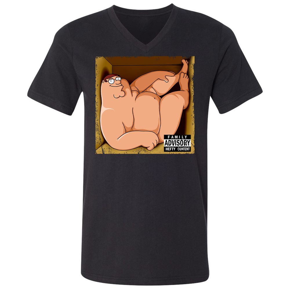 Unisex V-Neck T-Shirt - L8F5ZMVY - Black - 1