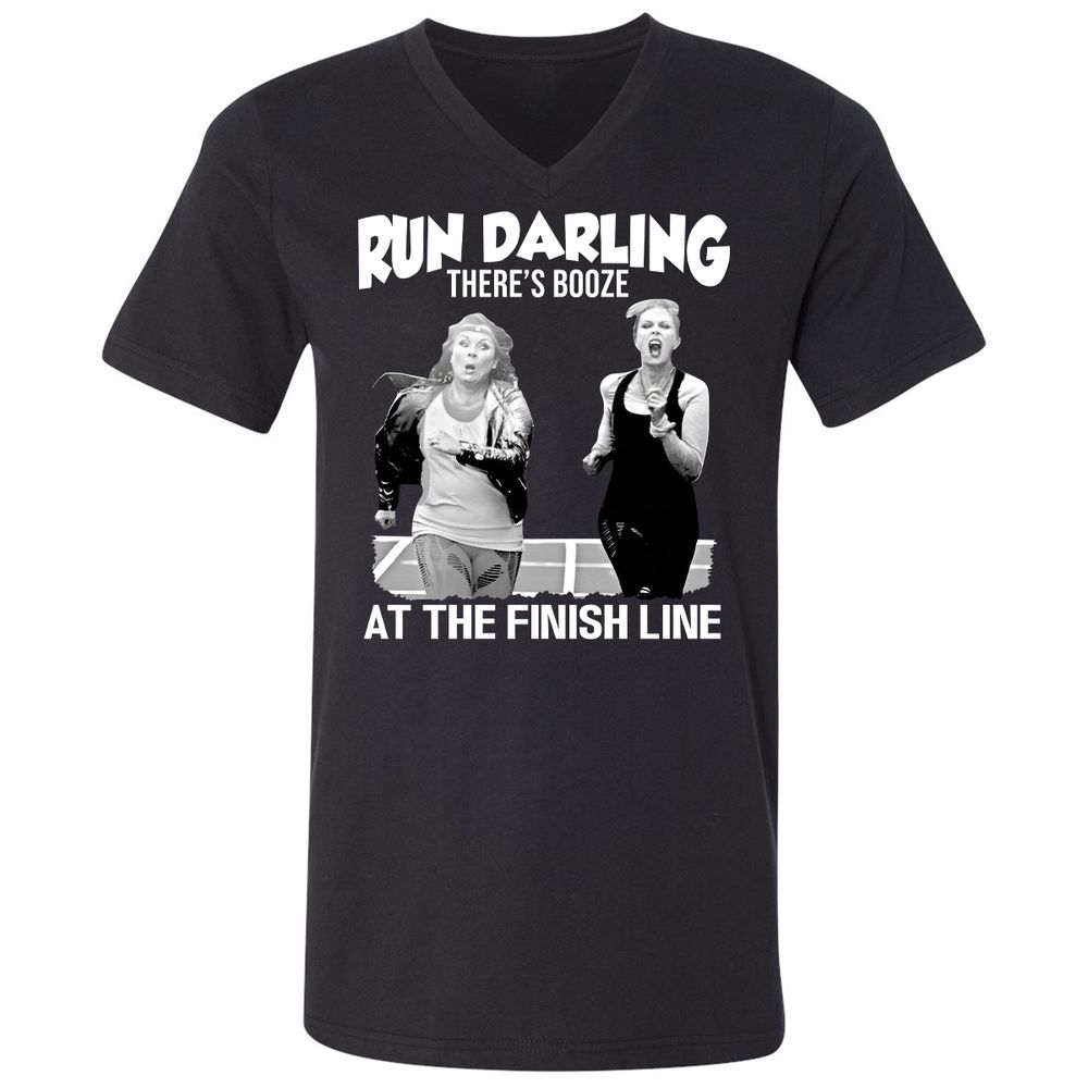Run Darling Unisex V-Neck T-Shirt - Black - 1