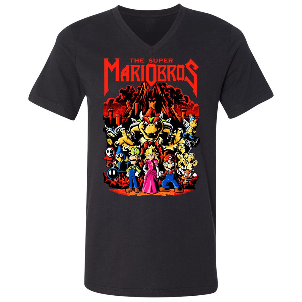 Unisex V-Neck T-Shirt - 6334TRUD - Black - 1