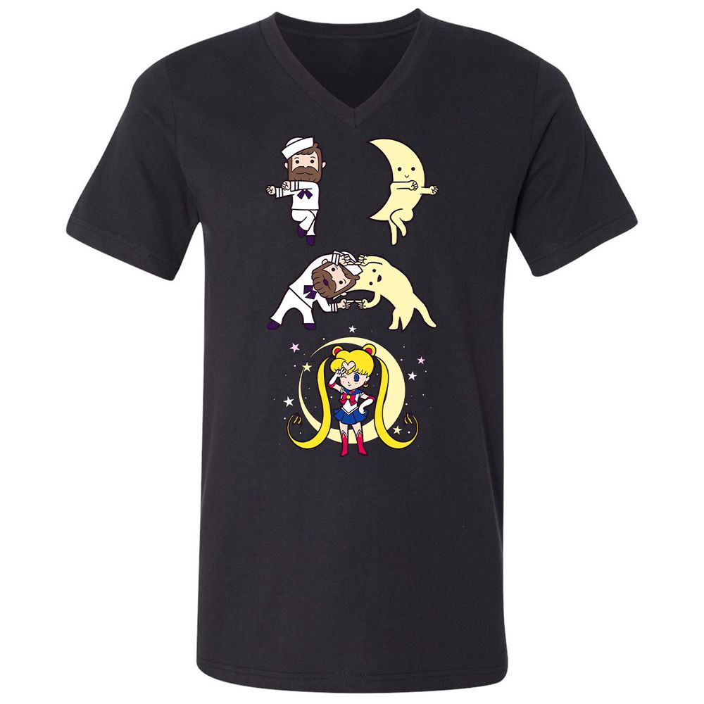 Unisex V-Neck T-Shirt - 495YZQVL - Black - 1