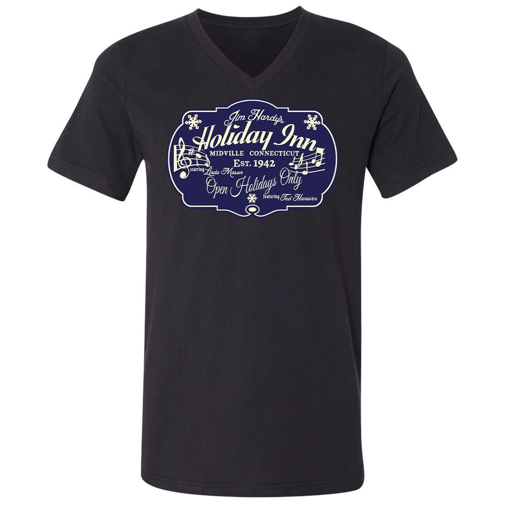 Unisex V-Neck T-Shirt - 84U6ETQT - Black - 1