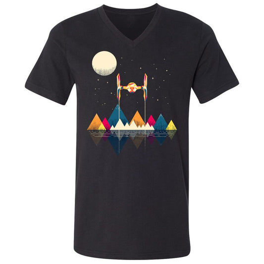 Unisex V-Neck T-Shirt - NPQAH1K7 - Black - 1