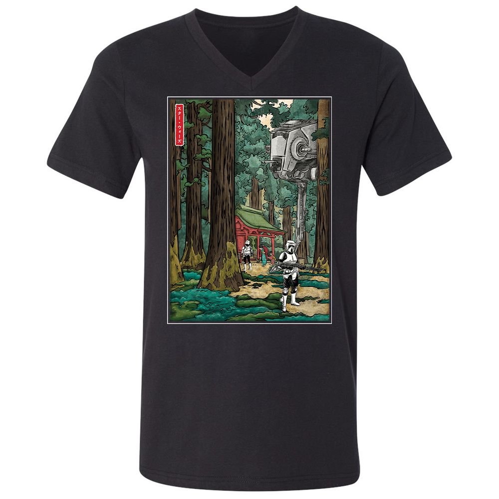 Unisex V-Neck T-Shirt - FMNFN691 - Black - 1