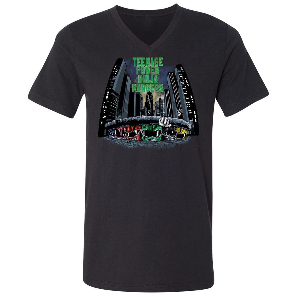 Unisex V-Neck T-Shirt - JHF82JBQ - Black - 1