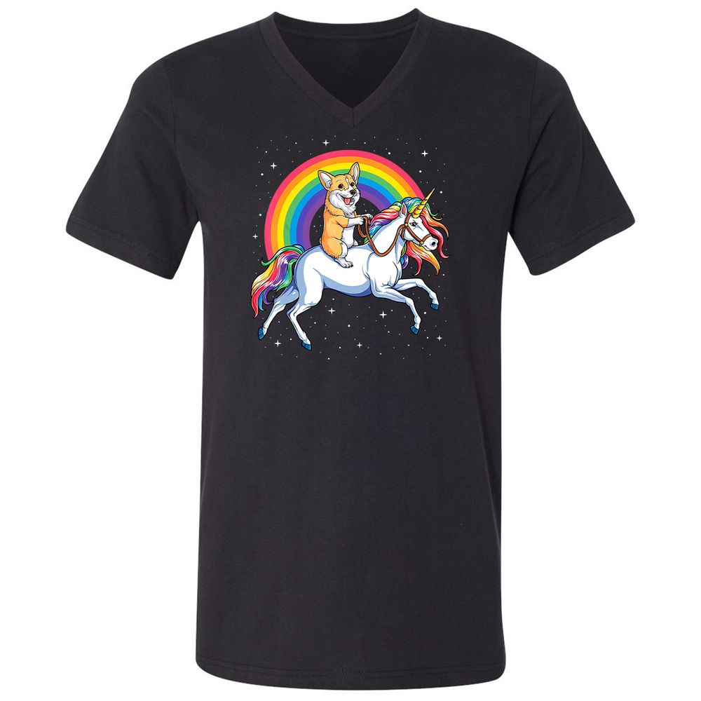 Unisex V-Neck T-Shirt - 8DJY7FKP - Black - 1