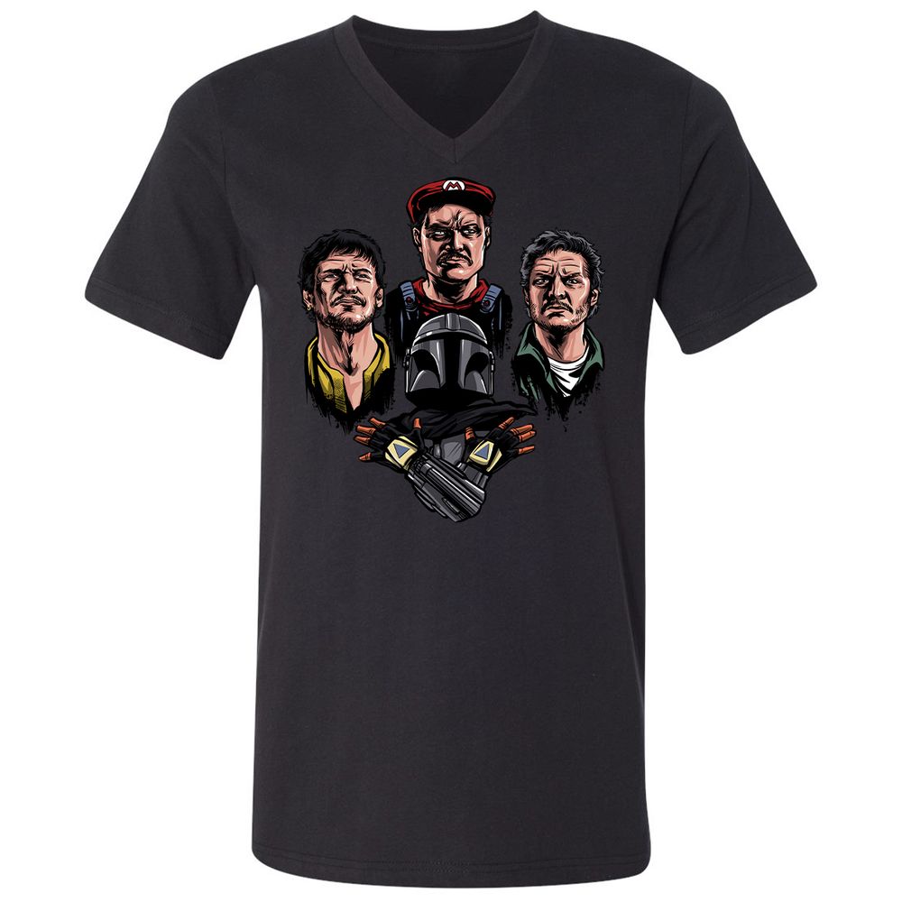 Unisex V-Neck T-Shirt - X2WMSSUK - Black - 1