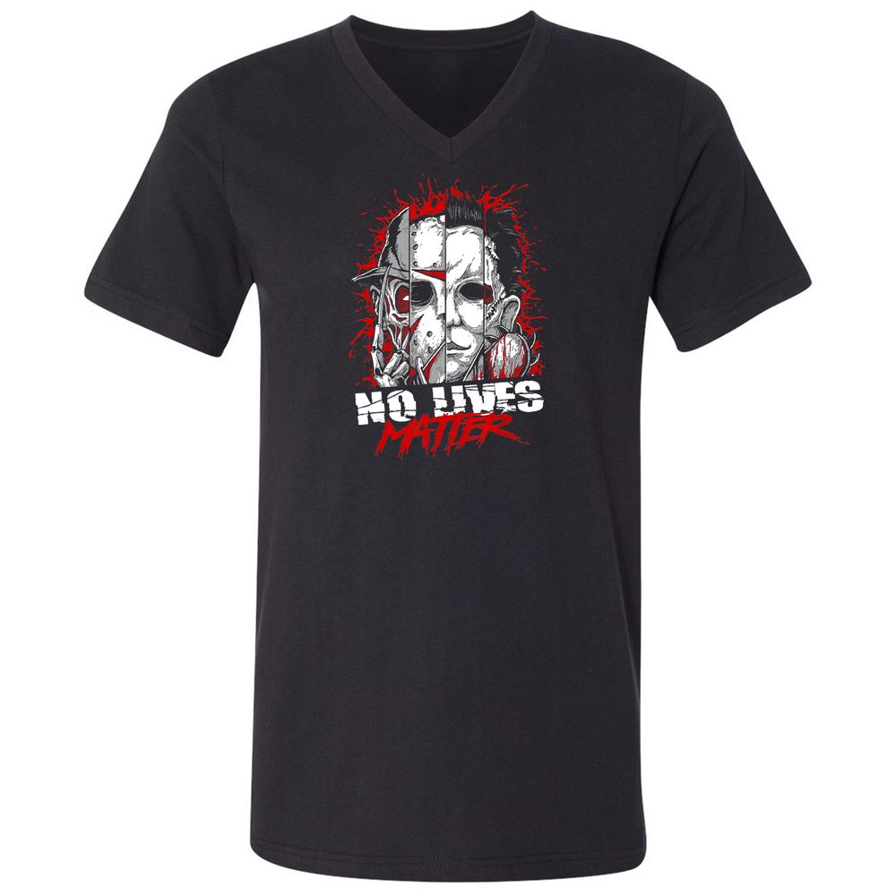 Unisex V-Neck T-Shirt - E1PR296R - Black - 1