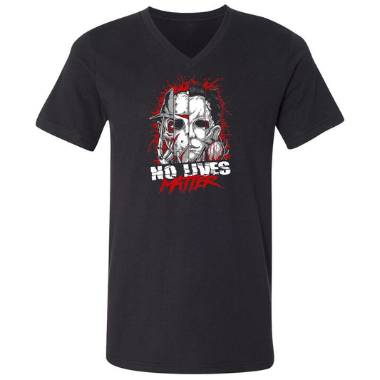 Unisex V-Neck T-Shirt - E1PR296R - Black - 1