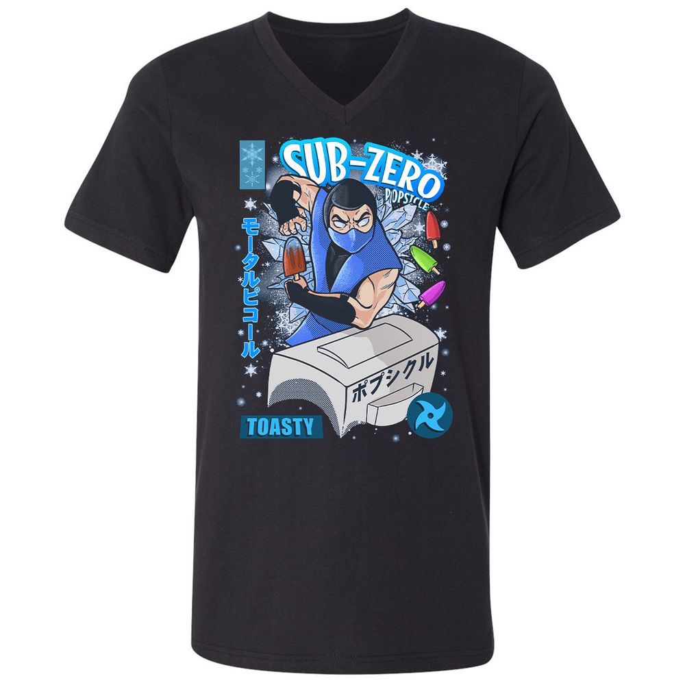 Unisex V-Neck T-Shirt - QT8JKQQ1 - Black - 1