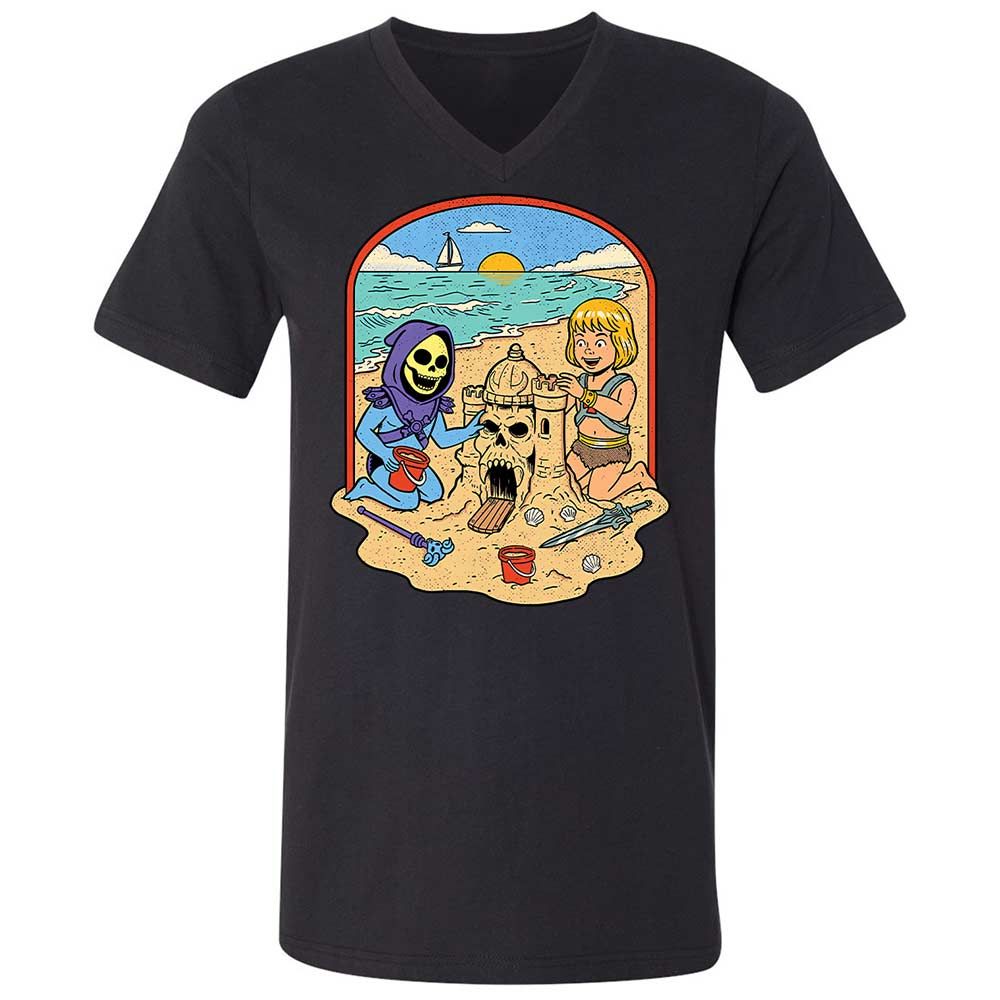 Unisex V-Neck T-Shirt - 4QX3H2ES - Black - 1
