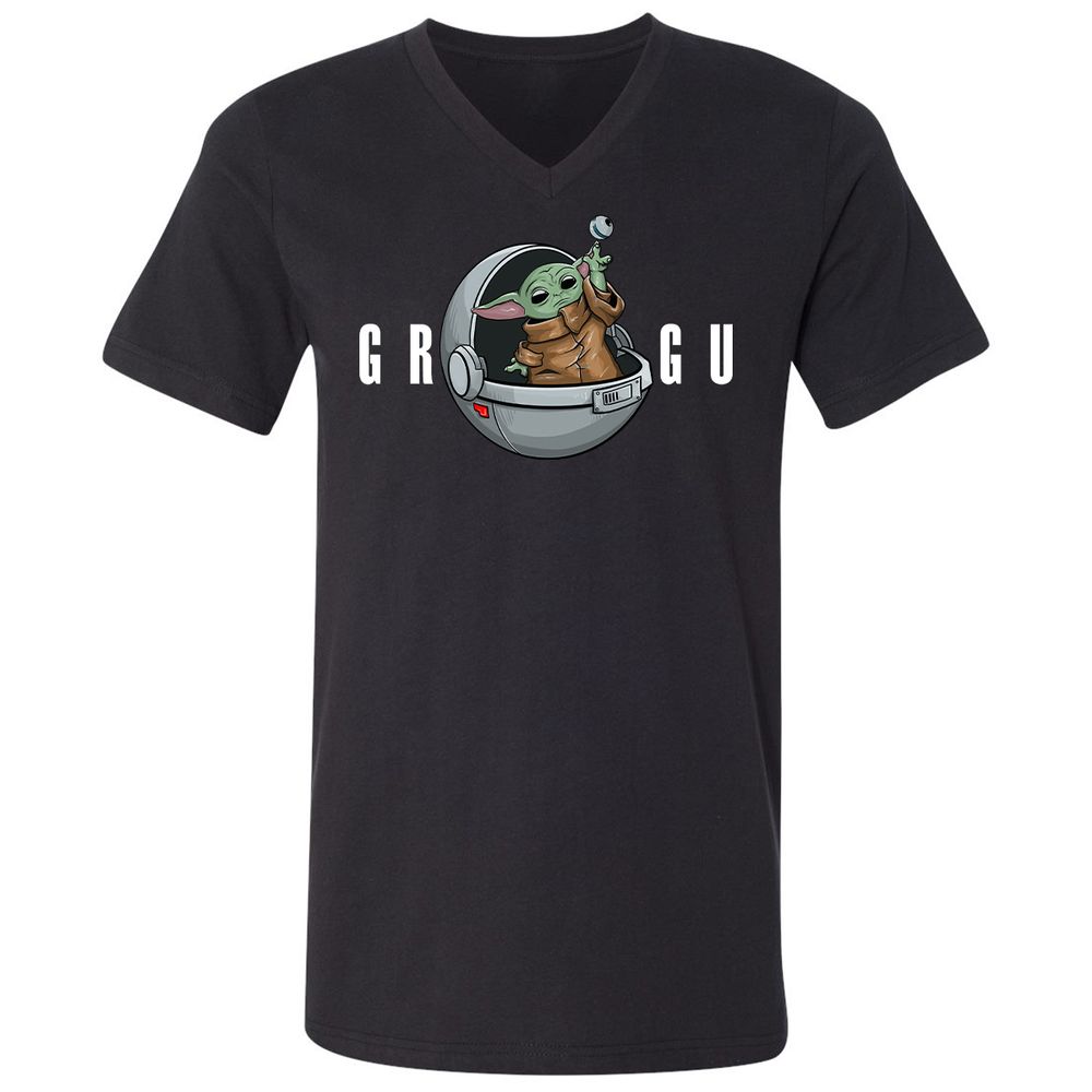 Unisex V-Neck T-Shirt - RQE1MJUL - Black - 1