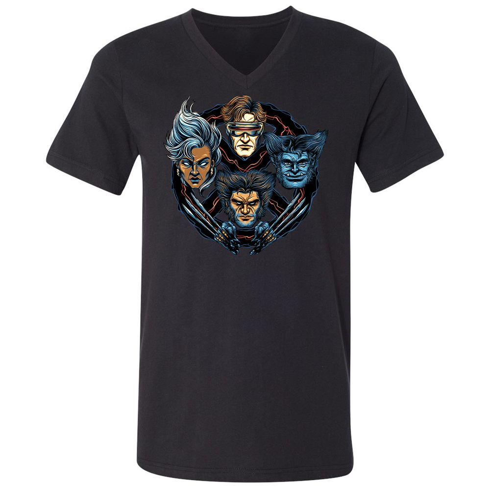 Unisex V-Neck T-Shirt - FM3ZVYML - Black - 1