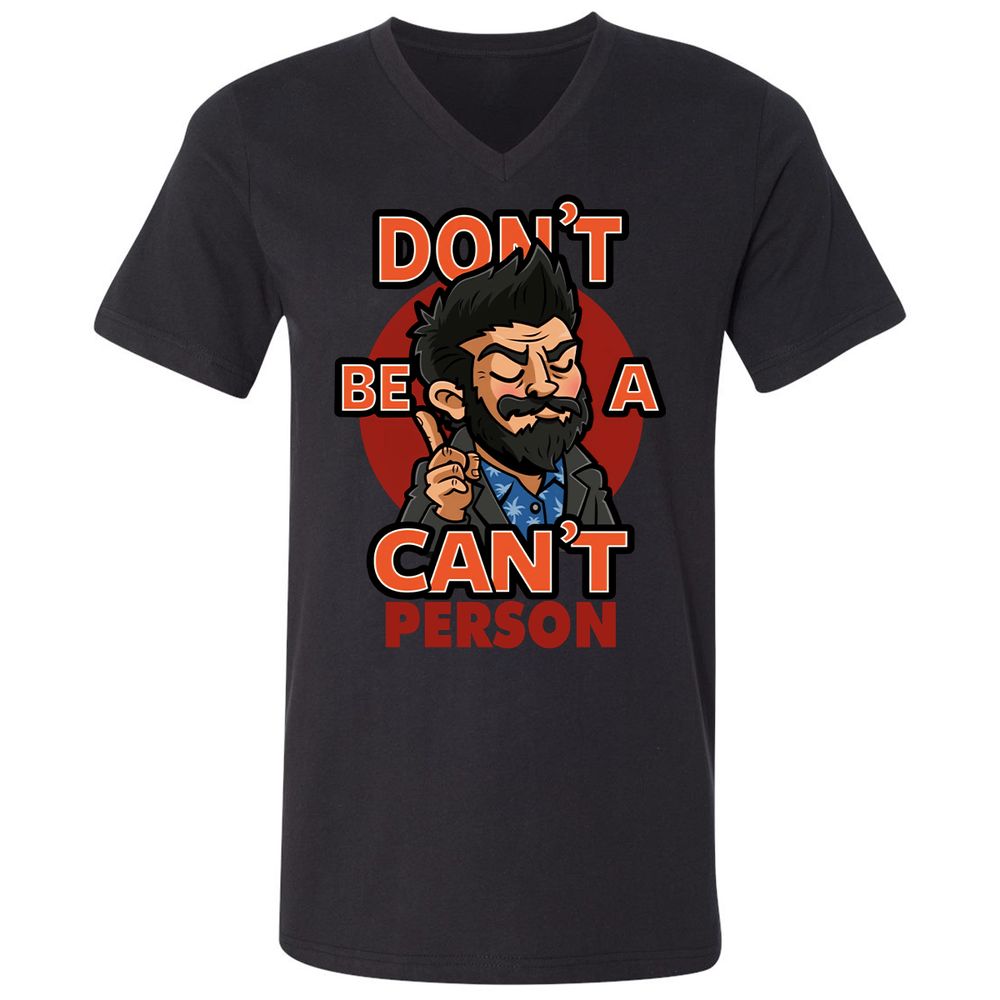 Unisex V-Neck T-Shirt - 92MCXM17 - Black - 1
