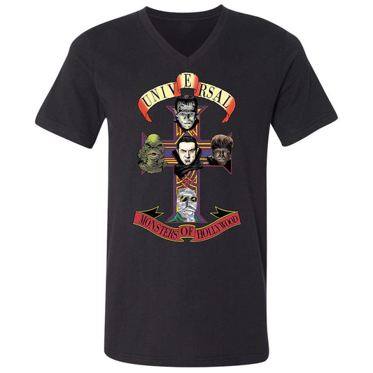 Unisex V-Neck T-Shirt - QUM8J6Q4 - Black - 1