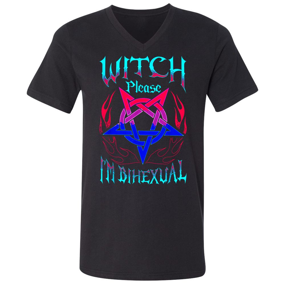 Unisex V-Neck T-Shirt - FRX93FB3 - Black - 1