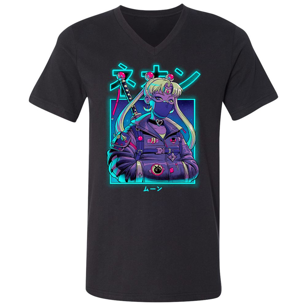 Unisex V-Neck T-Shirt - JZQ5PPGN - Black - 1