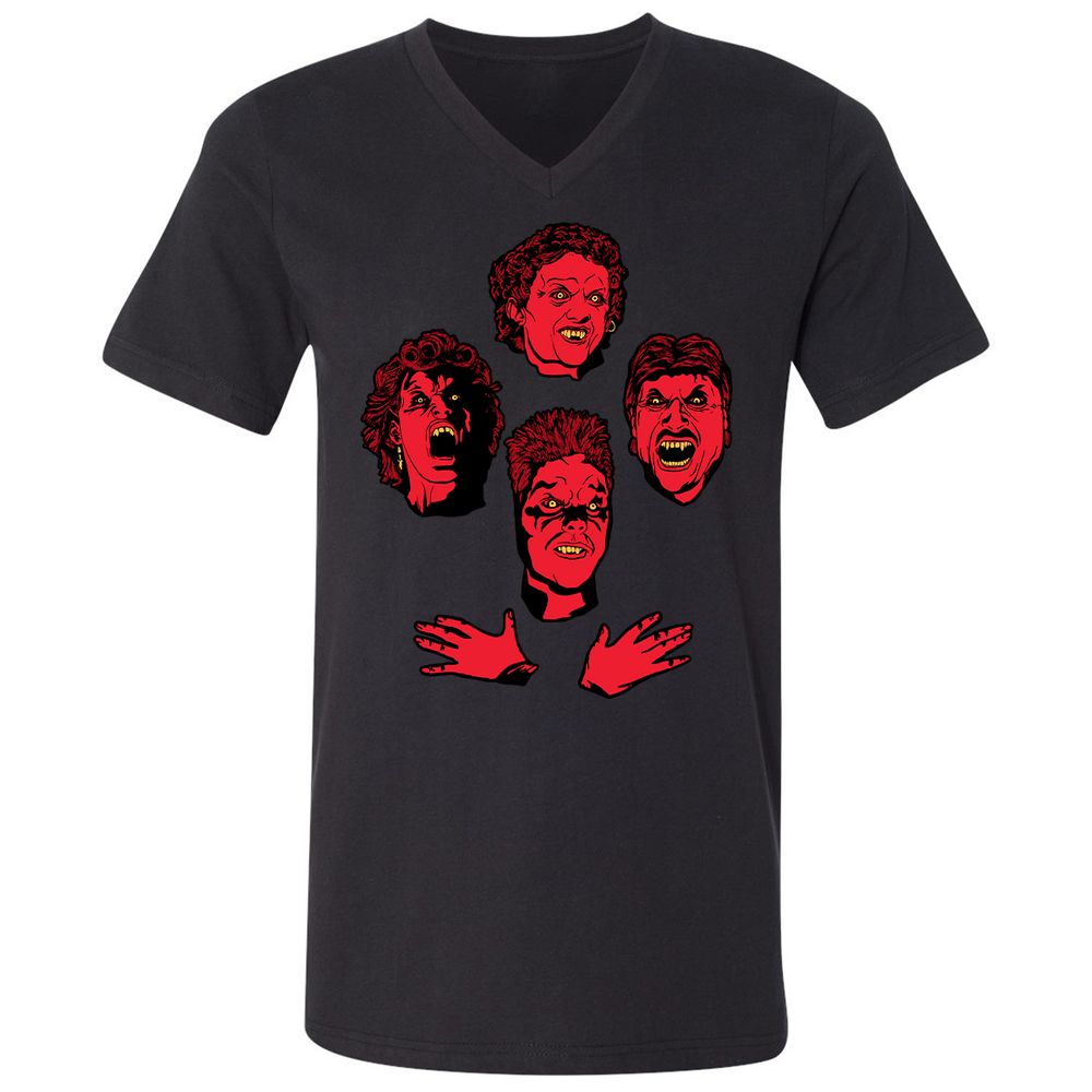 Unisex V-Neck T-Shirt - C6NSK37M - Black - 1