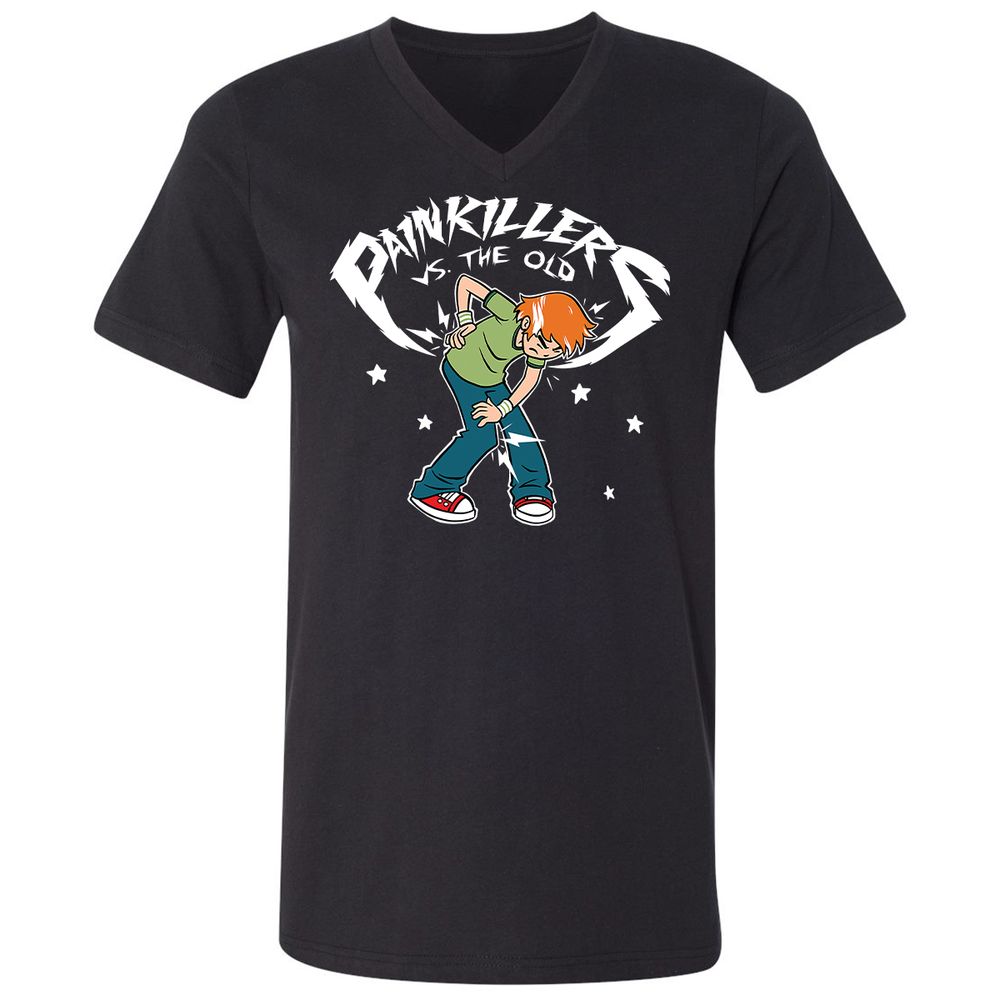 Unisex V-Neck T-Shirt - 7PQJ23S7 - Black - 1
