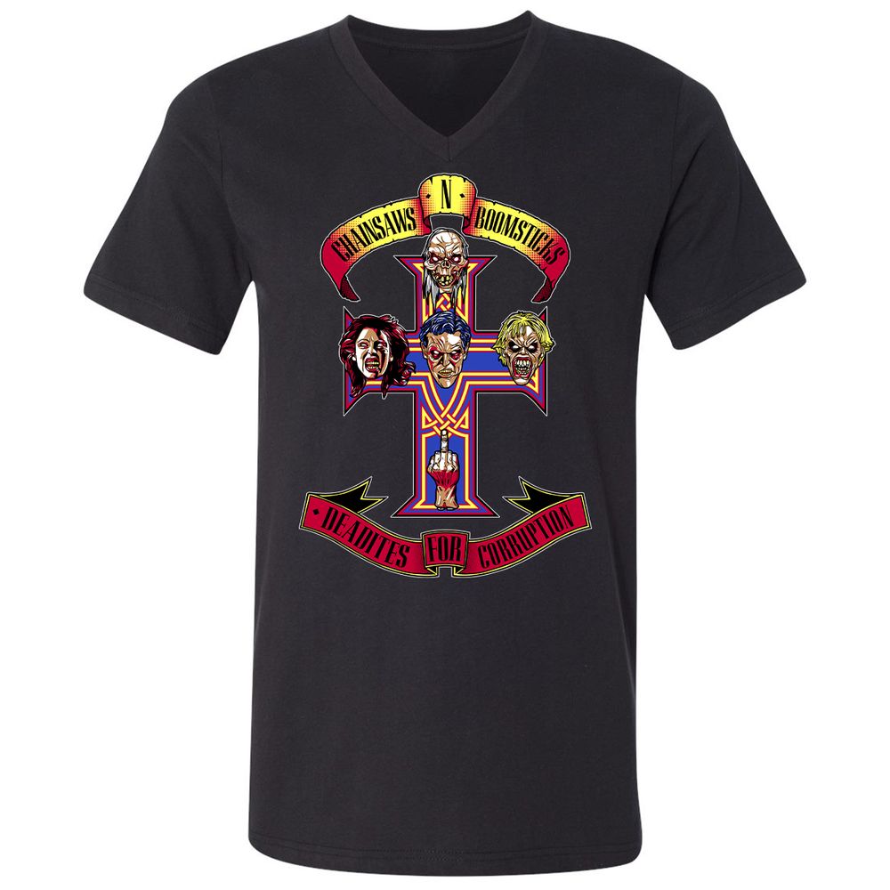 Unisex V-Neck T-Shirt - QQ23437K - Black - 1