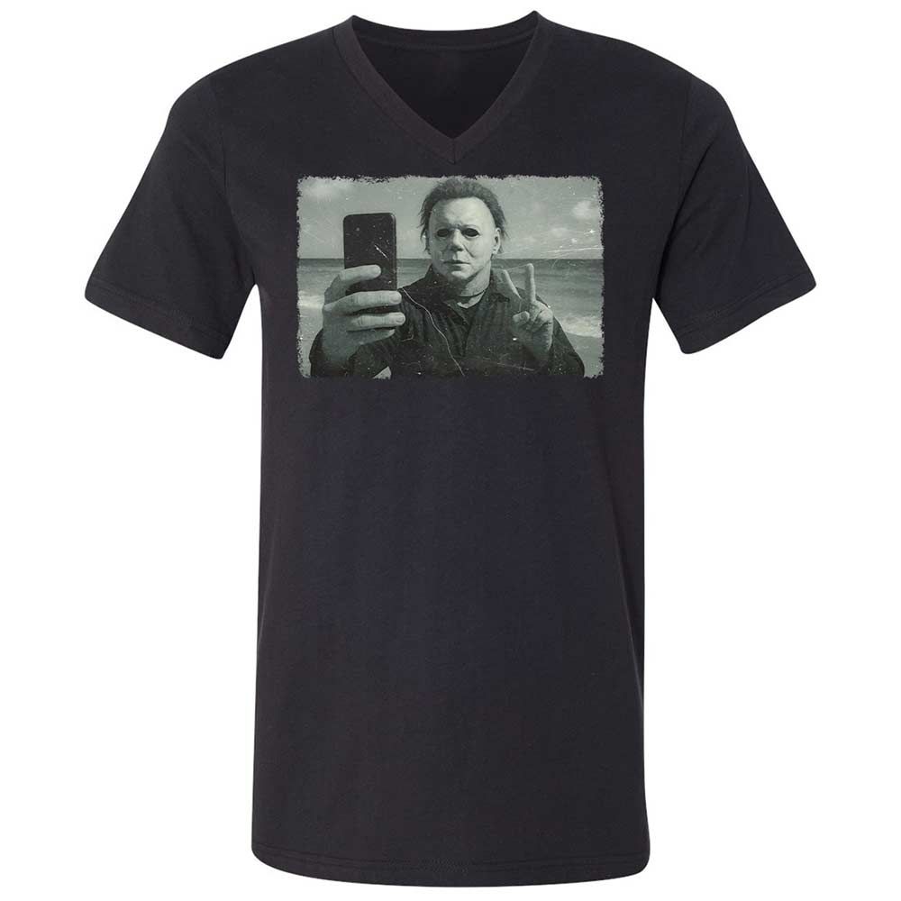 Unisex V-Neck T-Shirt - 8QT7X672 - Black - 1