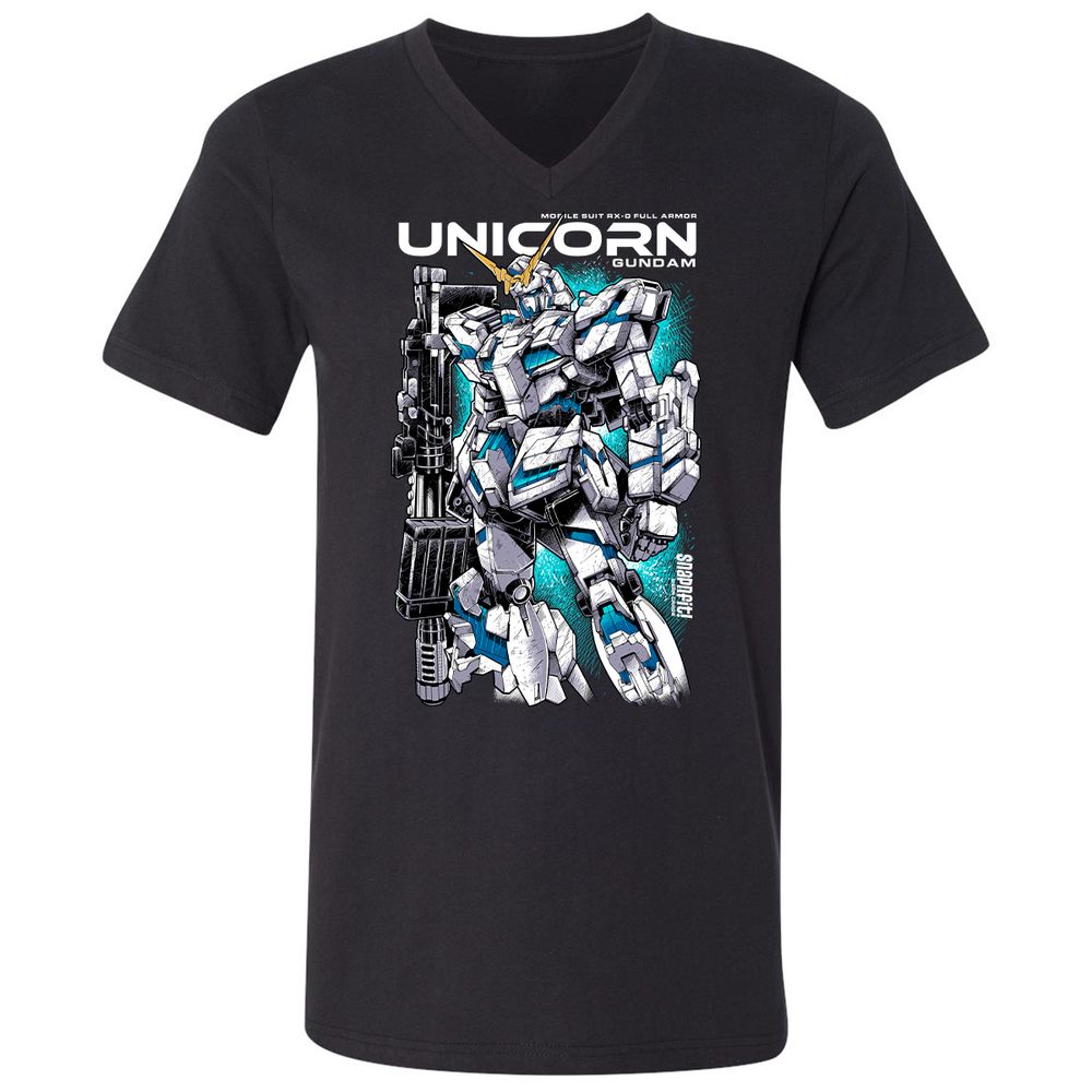 Unisex V-Neck T-Shirt - EEEMHEEJ - Black - 1