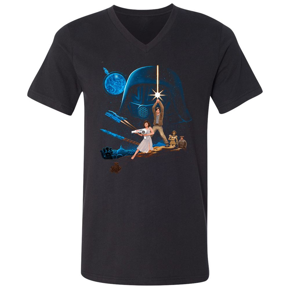 Unisex V-Neck T-Shirt - VY6YZ6CN - Black - 1