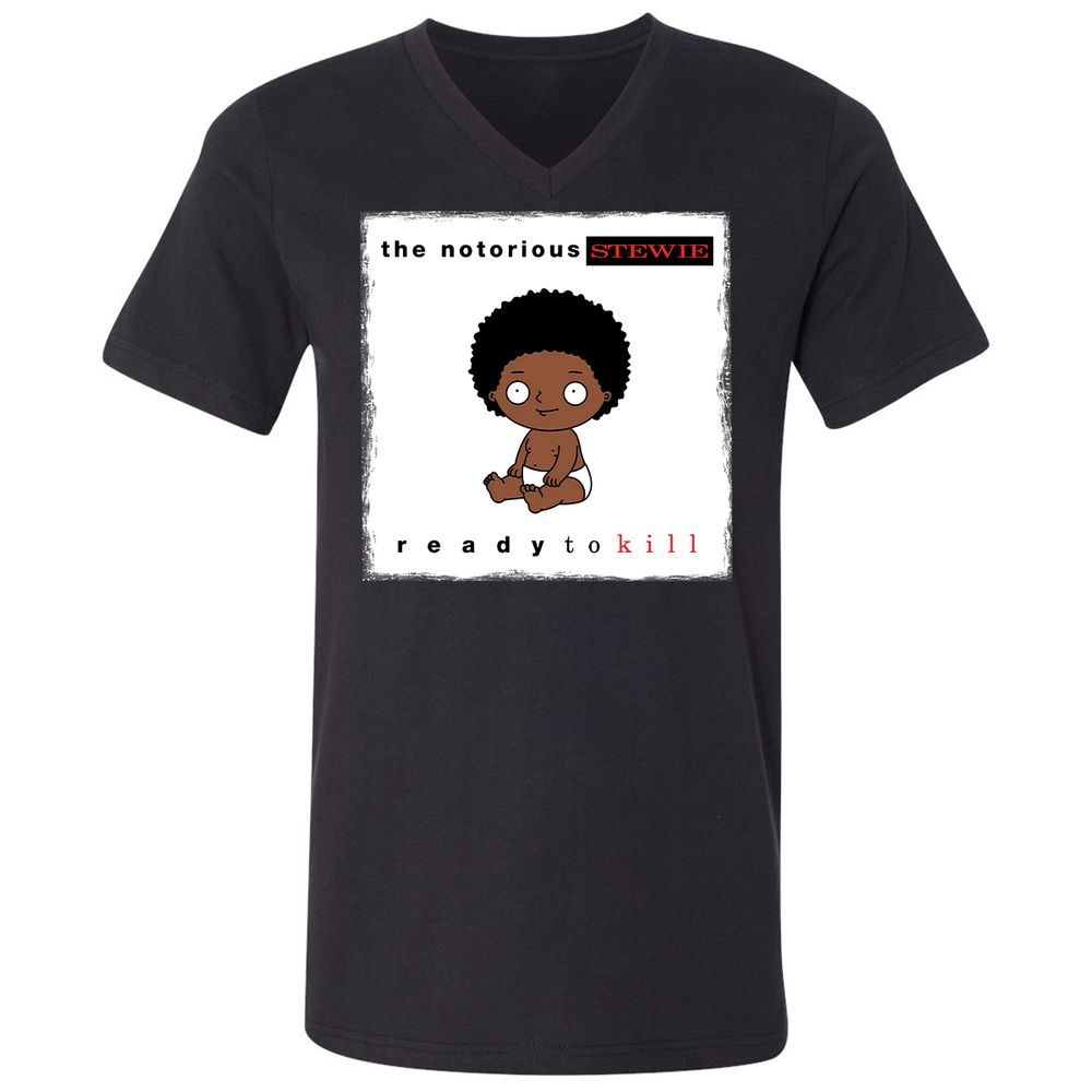 Unisex V-Neck T-Shirt - JR1WX8DD - Black - 1