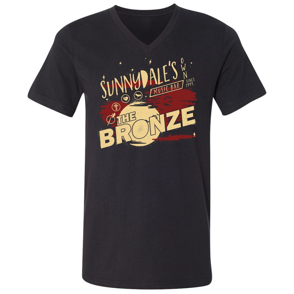 Unisex V-Neck T-Shirt - UAY6KK36 - Black - 1